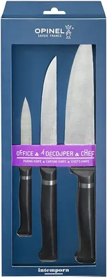 Image de Opinel Intempora lot de 3 couteaux, acier inoxydable, multicolore, 39,8 x 15,4 x 5 cm