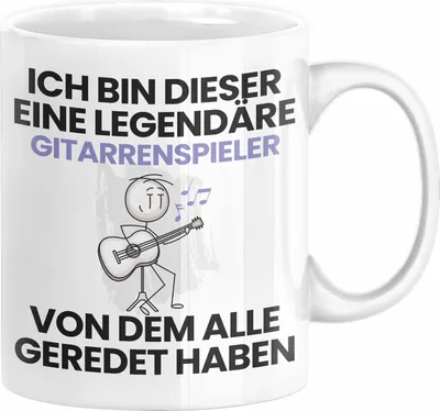 Produktbild von Gitarrenspieler Geschenk Tasse Lustige Geschenkidee Geburtstag für Gitarrenspieler Ich Bin Dieser Legendäre Gitarrenspieler Von Dem Alle Geredet Haben Kaffee-Becher (Weiß)