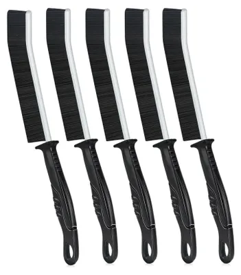 Fugenreinigungsbürste 5er-Set, hartborstig, für Fliesen & Schienen, schwarz