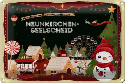 Produktbild von Blechschild Weihnachten Grüße aus NEUNKIRCHEN-SEELSCHEID 30x20cm