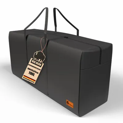 Produktbild von Extra Große Aufbewahrungstasche 100×55×35 cm 190 l – Faltbare Tragetasche mit Reißverschluss – Robuste Aufbewahrung für Kleidung, Bettwäsche, Umzug