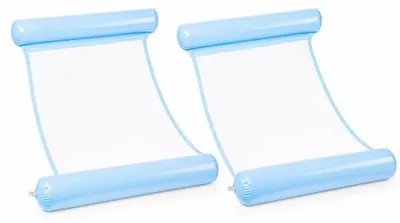 Produktbild von STEGGER aufblasbare Wasserhängematte mit Kopfstütze, dunkelblau, 80 x 128 cm, 2er Set für den Pool