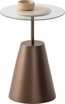 Image de Élégante table ronde design en verre Tables d'appoint pour salon