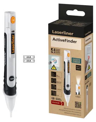 Productafbeelding van Laserliner spanningszoeker, ActiveFinder, contactloos voor 24–1000V AC met LED en zaklamp, fasezoeker, kabelbreukdetector, L/N-test