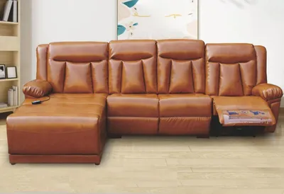 Obrázek produktu pro Hnědá Rohová Pohovka Ve Tvaru L Moderní Relaxační Design Čalounění