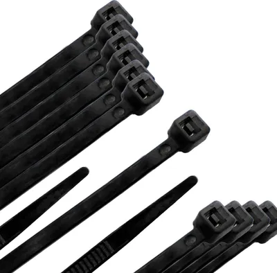 Obrázek produktu pro Příruba je vyrobena ze 100 % nylonu. Barva černá 3,5 x 200 mm. Sáček po 100 kusech. Plastová svorka, organizér kabelů, vysoká odolnost