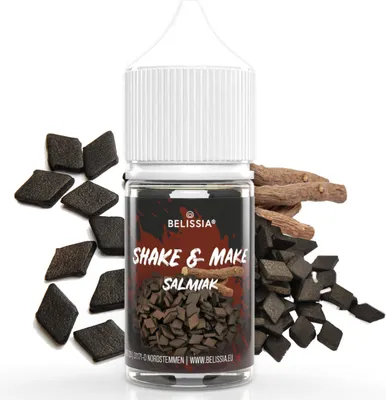 Produktbild von Belissia Shake and Make Salmiak Refill - 30 ml hochdosiertes Lebensmittelaroma - zum Nachfüllen - Für Backen, Speisen, Getränke, Shakes, DIY uvm