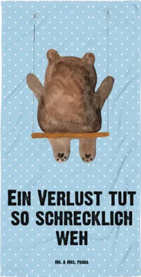 Produktbild von Mr. & Mrs. Panda Strandtuch Bär Schaukel - Blau Pastell - Geschenk, Reisehandtuch, Teddy, Duschtuch, Duschhandtuch, Badehandtuch, Handtuch