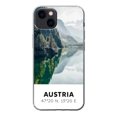 Produktbild von MuchoWow® Handyhülle Schutzhülle Hülle für iPhone 13 Österreich - Wasser - Grün - Alpen Silikon Softcase Handy Hülle - Karteninhaber