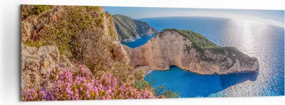 Produktbild von Bild auf Leinwand - Leinwandbild - Meer Sommer Blume - 160x50cm - Wand Bild - Wanddeko - Wandbilder - Leinwanddruck - Bilder - Kunstdruck - Wanddekoration - Leinwand bilder - Wandkunst - AB160x50-3741