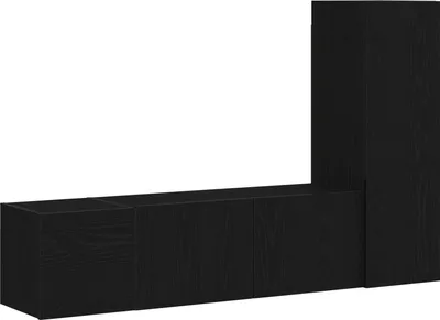 Produktbild von vidaXL TV-Schrankset 3 pcs Schwarz Eichen-Optik 130,5 x 30 x 140 cm