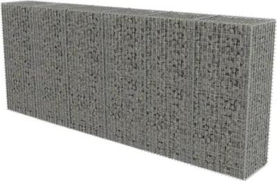 Produktbild von vidaXL Gabionenwand mit Abdeckung Verzinkter Stahl 300×50×150 cm