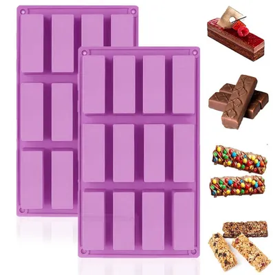 Produktbild von Silikon Backform für Müsliriegel Brownies 12 Mulden Rechteckig Lila