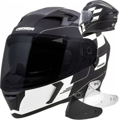 Produktbild von CASSIDA Integralhelm 3.0 ROXOR schwarz matt/weiss/grau XS (53 - 54cm) + Black Visier