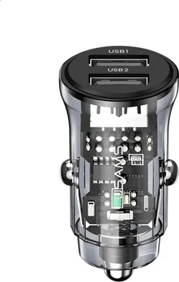 Produktbild von Eko, Autoladegerät 15W Doppelt USB-A QuickCharge 3.0, Schwarz transparent