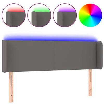 Produktbild von vidaXL LED Kopfteil Grau 147x16x78/88 cm Kunstleder
