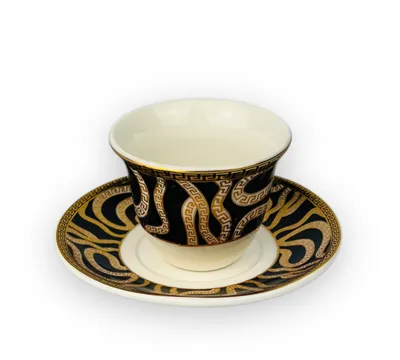 Produktbild von Medusa Luxus Gold Espressotassen und Tee Gläser 18 TLG für 6 Personen 60 Ml NEU