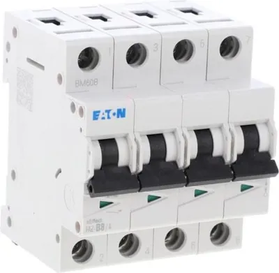 Zdjęcie produktu dla Miniaturowy wyłącznik automatyczny Eaton, 8 A, 4p, charakterystyka: B 279030