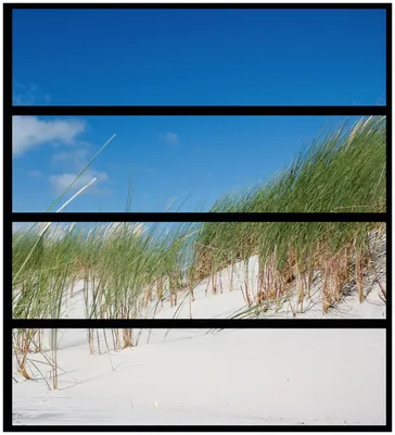 Produktbild von Wallario Möbelfolie / Aufkleber, geeignet für Ikea Malm Kommode mit 4 Schubfächern - Düne am Strand unter blauem Himmel