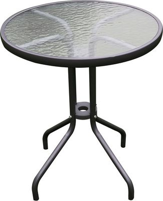 LEX Bistrotisch rund Metall mit Glasplatte 60cm MC330850DG Anthrazit-Grau