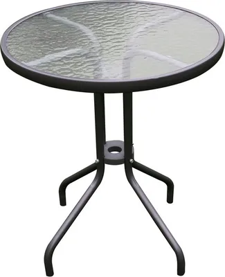 Produktbild von LEX Bistrotisch rund Metall mit Glasplatte 60cm MC330850DG Anthrazit-Grau