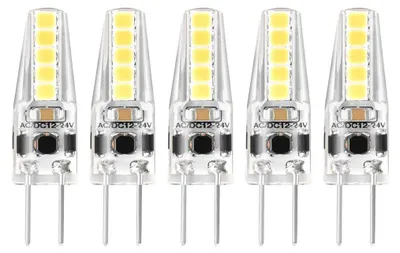 Produktbild von 5 x LED Leuchtmittel Stiftsockellampe 2W = 25W G4 klar SMD 210lm 360° Tageslicht 6500K kaltweiß