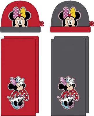 Produktbild von Disney Minnie Maus 2tlg. Winterset  Kindermütze Kinderhandschuhe Mütze Schal Handschuhe WD11631 (Grau)