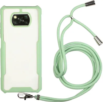 Produktbild von König Design Hülle kompatibel mit Xiaomi Poco X3 Kunststoff Handykette Cover - Case Handyhülle Grün