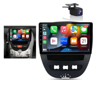 Produktbild von 10''Android14 Autoradios Carplay 4+64GB GeeigFür Peugeot 107 Citroen C1 Toyota Aygo 2005-2014 GPS Navi WIFI BT FM RDS SWC DSP DAB USB 2DIN