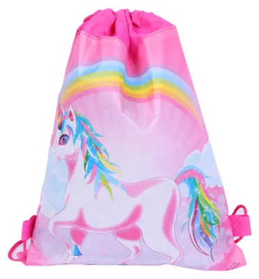 Productafbeelding van Schoolschoenentas Gymnastiekpakje Regenboog Eenhoorn 35x27 Cm