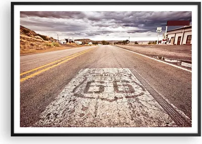 Produktbild von Gerahmtes Poster - Schwarzer Rahmen - USA Route 66 Reise - 100x70 cm - Wand Bild - Wanddeko - Wandbilder - Kunstposter - Wandposter - Bilderrahmen - Bilder - Kunstdruck - Wandbild - P2BAA100x70-2712