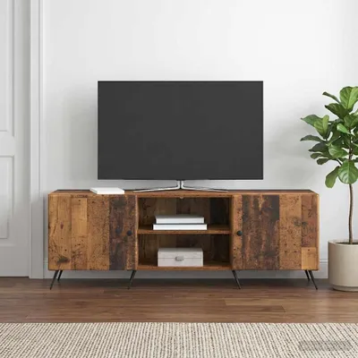 Obrázok produktu pre Maison Exclusive – TV skrinka, 150 x 31 x 50 cm, materiál: drevotrieska s povrchovou úpravou imitujúcou staré drevo