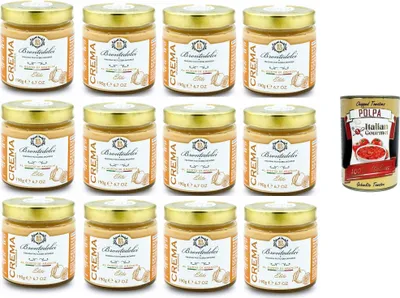 Produktbild von Brontedolci Crema Spalmabile ala'arancia Streichfähige Brotaufstrich orangencreme 12x 190g in Glas aus Sizilien + Italian Gourmet polpa 400g