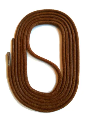 Produktbild von SNORS natur Schnürsenkel rund - BRAUN - 3mm - unbehandelt - 130cm
