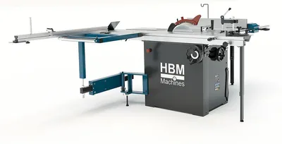 Zdjęcie produktu dla Piła tarczowa HBM, stół do pił tarczowych z stołem rolkowym, 3000 W, 400 V