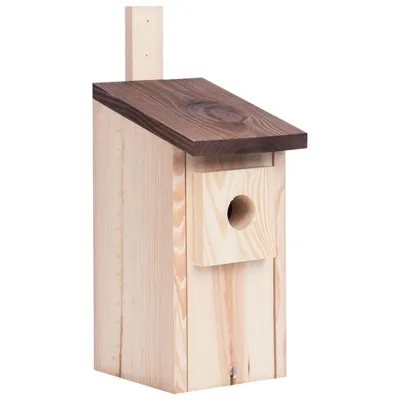 Produktbild von Woodygift Vogelhaus Nistkasten Typ A für Kohlmeise, Feldsperling und Haussperling - Nisthilfe aus Holz mit 32 mm Einflugloch und klappbarer Vorderwand
