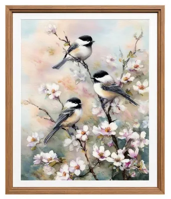 Obrázok produktu pre Sada na výšivku krížikmi, motívy vtákov a kvetín, predvlečená, pre začiatočníkov, 11CT, 39,5 x 50 cm