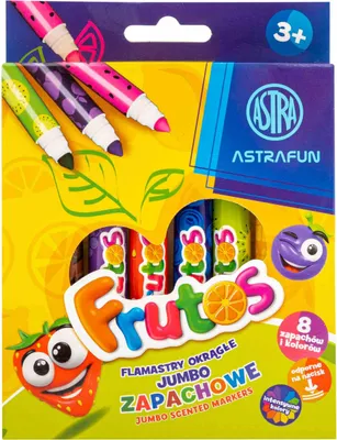 Zdjęcie produktu dla Astra Flamastry Zapachowe Jumbo Frutos Okrągłe 8 Kolorów