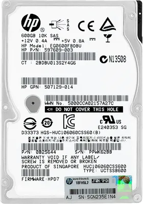 Produktbild von Festplatte HP EG0600FBDBU 600Gb 10000Rpm Sas II 2.5'' Zoll 597609-003