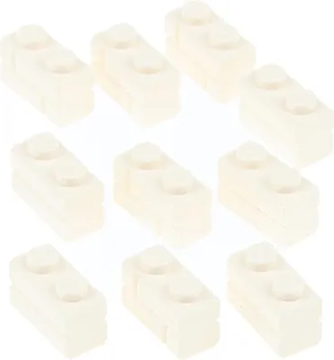 Produktbild von 10x Lego Bau Stein modifiziert 1x2x1 weiß Ziegel Mauer Profil 6550192 98283