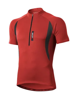 Produktbild von Herren Atmungsaktiv Radfahren Radtrikot Fahrradtrikot MTB Trikot Kurzarm Jersey,Rot,M