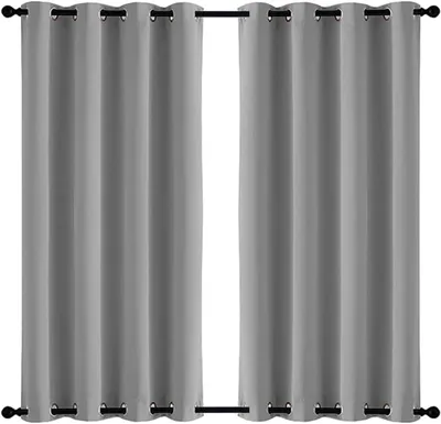 Productafbeelding van Waterafstotende Outdoor Gordijnen 112 x 265 cm - Weerbestendig en Verduisterend voor Tuin en Terras - Lichtgrijs