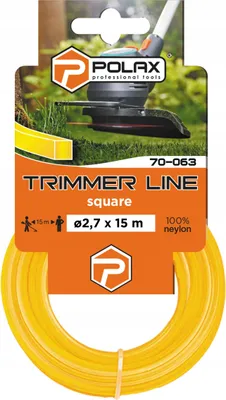 Zdjęcie produktu dla Żyłka tnąca do podkaszarek trimmer Kwadrat 2.7mm x 15m Polax