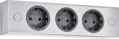 Produktbild von Thebo Ecksteckdose 174826 Edelstahl ST 3002 3fach 240 x 63 x 48 mm