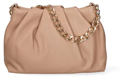 Immagine prodotto di Borsa a tracolla da donna in vera pelle, con maniglia dorata rimovibile, prodotta in Italia