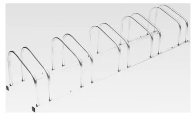 Produktbild von Fahrradständer für 5 Fahrräder mit Diebstahlschutz, Bodenständer für Garage und Garten, verzinkter Stahl