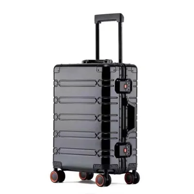 Produktbild von Heuer "LINE" Aluminiumkoffer Reisekoffer Hartschale, Schwarz, 28 Zoll