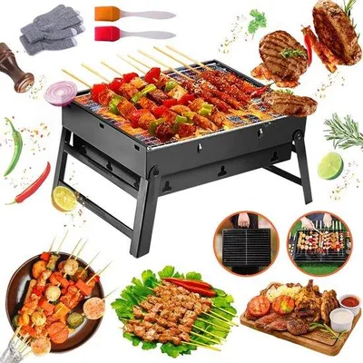 Produktbild von Famanu Tischgrill Holzkohle - Faltbar und Tragbar