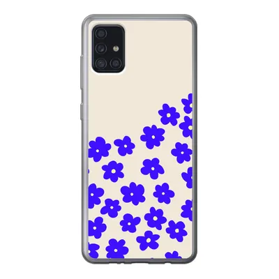 Produktbild von MuchoWow® Handyhülle Schutzhülle Hülle für Samsung Galaxy A52 5G Blume - Blau - Muster Silikon Softcase Handy Hülle - Umschlag