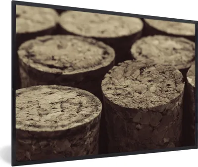 Produktbild von MuchoWow® Gerahmtes Poster Nahaufnahme von Korken 30x20 cm - Poster mit Schwarzem Bilderrahmen Wandposter Rahmen Foto Bilder - Kunstdruck - Bild-Poster